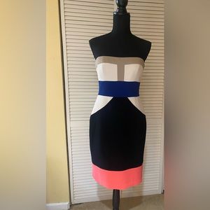 BCBGMAXAZRIA color block strapless